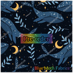 PRE-ORDER. Celestial Whale fabric. By METER - BlueMothFabrics
