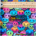 PRE-ORDER. Neon Pumpkins 2 fabric. By METER - BlueMothFabrics