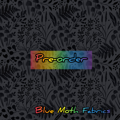 PRE-ORDER. Minimal Floral grey fabric. By METER - BlueMothFabrics