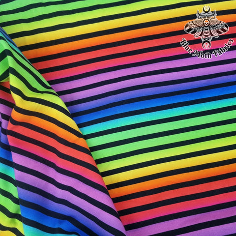Rainbow Ombre Stripes heavyweigh jersey fabric
