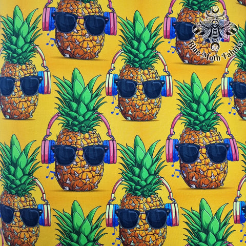 Summer Pineapples 220gsm jersey fabrics