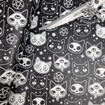 Gothic cats Textured Faux leather / vinyl fabric. 39x66cm roll