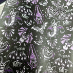 Bats Day Faux leather / vinyl fabric. 39x66cm roll