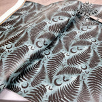 Green Ferns Faux leather / vinyl fabric. 39x66cm roll