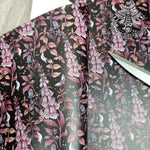 Foxglove Flower Faux leather / vinyl fabric. 39x66cm roll