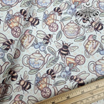 Bee's and Tea's natural Textured Faux leather / vinyl fabric. 39x66cm roll