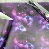 Purple Galaxy Faux leather / vinyl fabric. 39x66cm roll