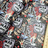 Alice In Wonderland We're Mad Faux leather / vinyl fabric. 39x66cm roll