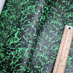 Green Paint Splat Faux leather / vinyl fabric. 46x66cm roll