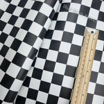 1inch Black White checkerboard Faux leather / vinyl fabric. 39x66cm roll