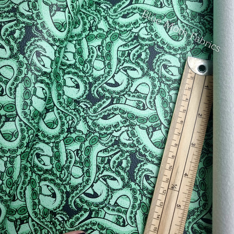 Green Tentacles Texture Faux leather / vinyl fabric. 39x66cm roll