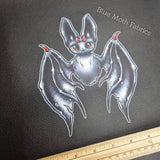 Hexmas Bat textured Faux leather / vinyl fabric. 33x33cm PANEL