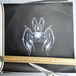 Hexmas Bat Faux leather / vinyl fabric. 33x33cm PANEL