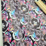 59X45cm PRE-CUT. Dance Queen Rainbow Window Faux leather / vinyl fabric. - BlueMothFabrics