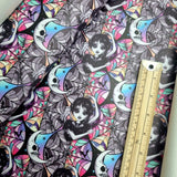 59X45cm PRE-CUT. Dance Queen Rainbow Window Faux leather / vinyl fabric. - BlueMothFabrics