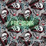 PRE-ORDER. Dead Inside Skull fabric. By METER - BlueMothFabrics