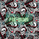 PRE-ORDER. Dead Inside Skull Faux leather / vinyl fabric. 40x130cm