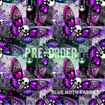 PRE-ORDER. Death Moth Purple Faux leather / vinyl fabric. 40x130cm