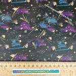 Purple galaxy doodles Faux leather / vinyl fabric. 40x67cm roll