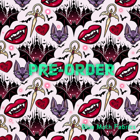 PRE-ORDER. Bite Me Bats fabric. By METER - BlueMothFabrics