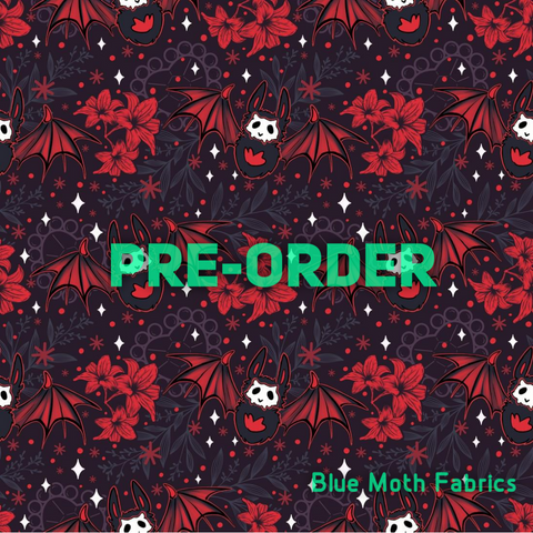 PRE-ORDER. Familiar Bats fabric. By METER - BlueMothFabrics