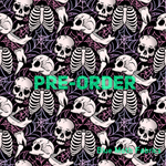 PRE-ORDER. Skeleton Faux leather / vinyl fabric. 40x130cm