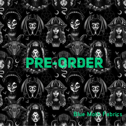 PRE-ORDER. Goth Girls fabric. By METER - BlueMothFabrics