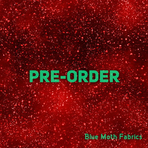 PRE-ORDER. Christmas Glitter red fabric. By METER - BlueMothFabrics