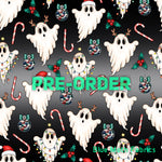 PRE-ORDER. Christmas ghost fabric. By METER - BlueMothFabrics