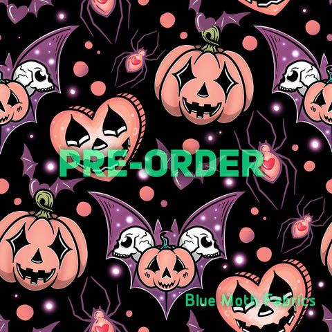 PRE-ORDER. Cute Halloween 3 Faux leather / vinyl fabric. 40x130cm