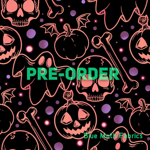 PRE-ORDER. Cute Halloween 2 Faux leather / vinyl fabric. 40x130cm