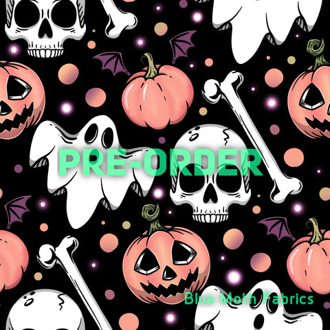 PRE-ORDER. Cute Halloween Faux leather / vinyl fabric. 40x130cm