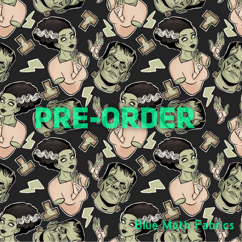 PRE-ORDER. Frankenstein and the Bride fabric. By METER