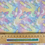 Pastel Bats Faux leather / vinyl fabric. 40x66cm roll