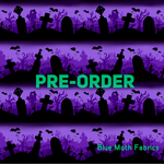 PRE-ORDER. Purple Cemetery fabric. By METER - BlueMothFabrics