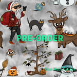 PRE-ORDER. Rock Santa Grey fabric. By METER - BlueMothFabrics