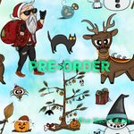 PRE-ORDER. Rock Santa Blue fabric. By METER - BlueMothFabrics