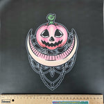 Pumpkin Faux leather / vinyl fabric. 33x33cm PANEL