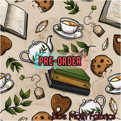 PRE-ORDER. Herb Tea faux leather / vinyl fabric. 39x130cm