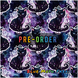 PRE-ORDER. Galaxy Cats Faux leather / vinyl fabric. 39x130cm