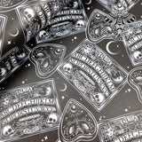 Ouija Board Mono Faux leather vinyl fabric. 39x66cm roll