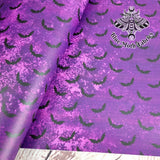 Purple mini bats Faux leather / vinyl fabric. 39x66cm roll