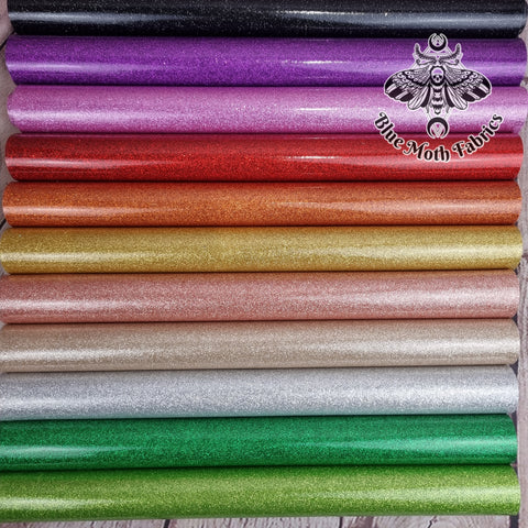 Smooth gloss Glitter Faux leather / vinyl fabric. 39x65cm roll