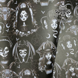 Goth Goddess Faux leather / vinyl fabric. 39x66cm roll