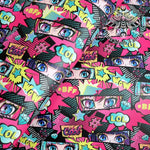 Manga Girl eyes Faux leather / vinyl fabric. 39x66cm roll