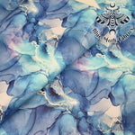 Blue Marble Ink faux leather / vinyl fabric. 39x66cm roll