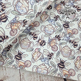 Bee's and Tea's natural Textured Faux leather / vinyl fabric. 39x66cm roll