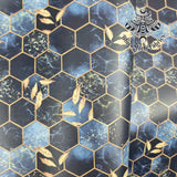 Geo Water Faux leather / vinyl fabric. 39x66cm roll