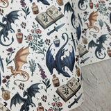 Dragon Books 2 Faux leather / vinyl fabric. 39x66cm roll