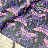 Deathmoth Purple faux leather / vinyl fabric. 39x66cm roll